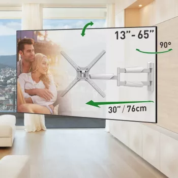 Barkan BM343XLW full motion zidni nosač za TV za zaslone 13-65 inch, 36kg, bijeli