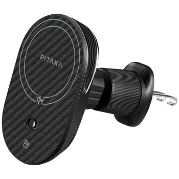 PITAKA MagEZ Pro 2 Qi2 15W NFC MagSafe držač za auto s bežičnim punjenjem, crno-sivi