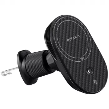 PITAKA MagEZ Pro 2 Qi2 15W NFC MagSafe držač za auto s bežičnim punjenjem, crno-sivi