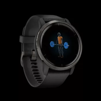 Garmin Venu 2 45 mm pametni sat sa silikonskim remenom - crni