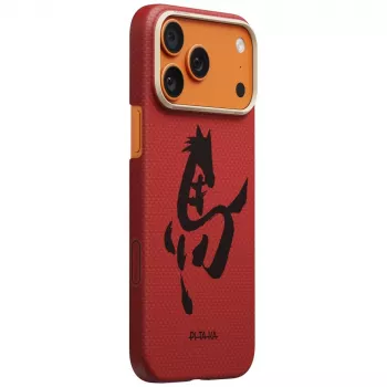 PITAKA Edge Case Ink Horse Painting za Apple iPhone 17 Pro – Zinnober aramidna snap-on futrola s MagSafe