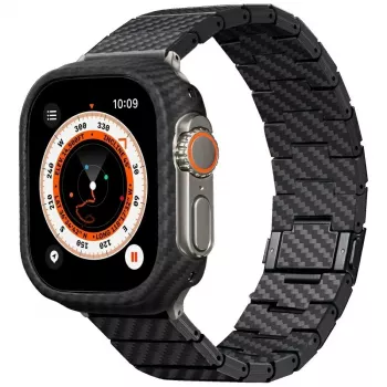 PITAKA Carbon Fiber Modern Watch Band za Apple Watch 42/44/45/49mm crno-sivi