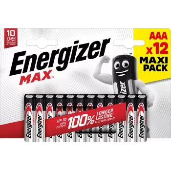 Energizer MAX AAA alkalne baterije, 1,5 V, paket od 12