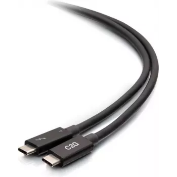 C2G 2.5ft Thunderbolt 4 USB-C kabel - 40Gbps, 100W PD, 8K, crni