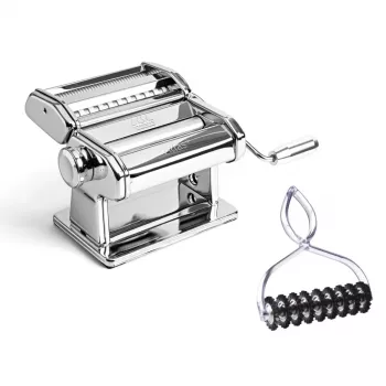 Marcato Atlas+ Chrome Pasta Machine with Pastabike Multi-Cutter