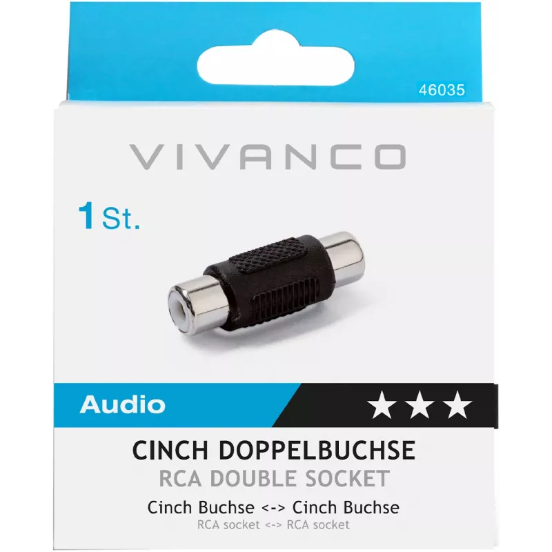 Vivanco RCA na RCA audio adapter (VVAADAPRCAFF)