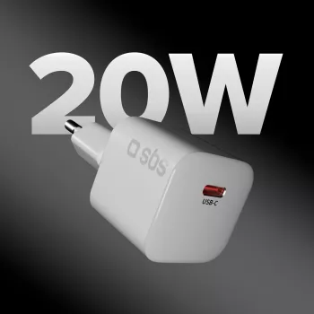 SBS 20W USB-C PD zidni punjač - bijeli