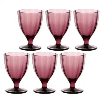 ROSE&TULIPANI set od 6 Amami čaša - ljubičaste, 300 ml