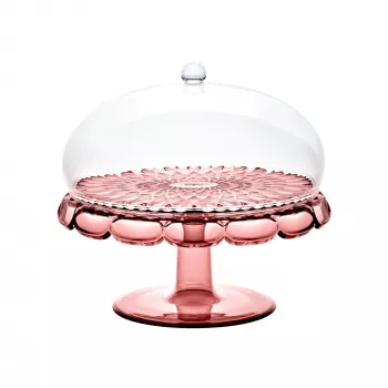 Guzzini Vanity Cake Stand with Dome, Mauve, 30 cm
