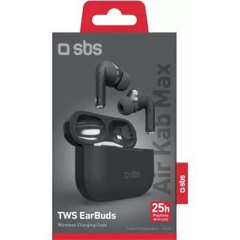 SBS Air Kab Max TWS slušalice s bežičnim kućištem za punjenje, crne (TEEARTWSPMAXBTK)