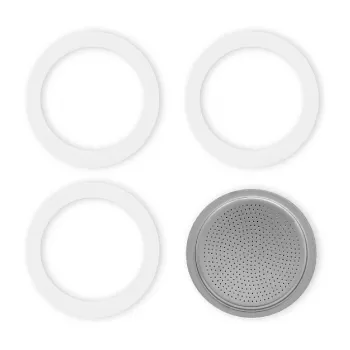 Bialetti 9-Cup Moka Pot Spare Parts Kit – 3 Gaskets & 1 Filter