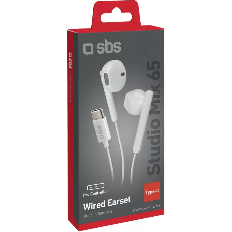 SBS Studio Mix 65c žične USB-C slušalice, bijele (TEEARTYCAPW)