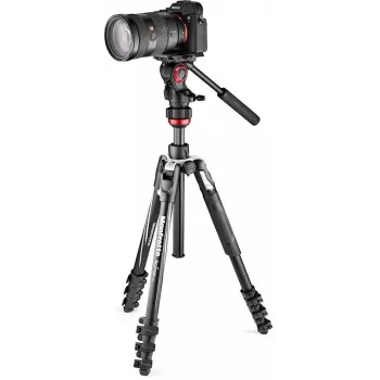 Manfrotto BEFREE Live Lever Carbon Fiber Video Tripod Kit with Fluid Head
