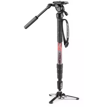 Manfrotto Element MII Video Monopod with 400 Series Fluid Head, Aluminium (MVMELMIIA4LIVE)