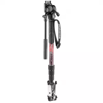 Manfrotto Element MII Video Monopod with 400 Series Fluid Head, Aluminium (MVMELMIIA4LIVE)
