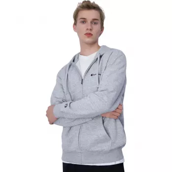 Champion muški pulover s kapuljačom na patentni zatvarač, sivo melange, 220260 EM021 M