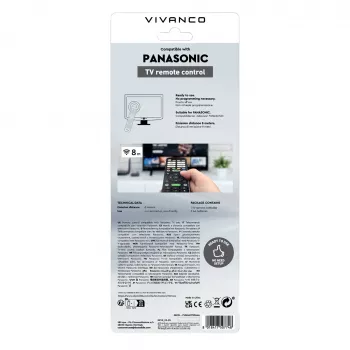 Vivanco VVREMOTEPANA univerzalni daljinski upravljač za Panasonic TV – programiran, IR, crni