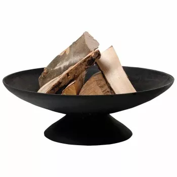 Fire Bowl L vatrena posuda od lijevanog željeza za vanjsku upotrebu, 60 cm okrugla, za drva i ugljen, crna