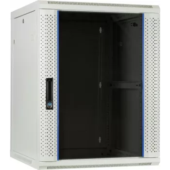 DSIT 15U zidni serverski rack ormar sa staklenim vratima, bijeli, 600x600x770 mm