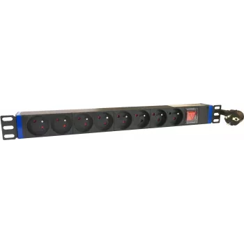DSIT DS-8PDU-PE 19 inch rack PDU, 8 Schuko utičnica, 16A, 2m kabel, crni