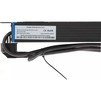 DSIT DS-8PDU-PE 19 inch rack PDU, 8 Schuko utičnica, 16A, 2m kabel, crni