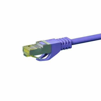 DSIT Cat.7 S/FTP (PiMF) RJ45 patch kabel, 0,25 m, ljubičasti, LSZH, 10 Gbit/s, pozlaćeni kontakti, zaštita od savijanja
