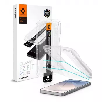 Spigen Glas.tR EZ Fit Pro AC paket od 2 zaštitna stakla za zaslon Samsung Galaxy S26 FE - prozirno, tvrdoća 9H, okvir za automatsko poravnanje
