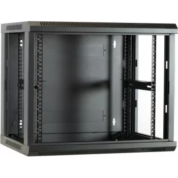 DSIT DS6409 9U Wall-Mount Server Cabinet with Glass Door, 600x450x500 mm, Black