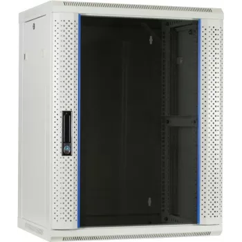 DSIT 15U Wall-Mount Server Cabinet with Glass Door, White, 600x450x770 mm (DS6415W)