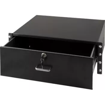 DS-IT zaključiva ladica za dokumente 4U rack montaža čelik crna (DS-DR04)
