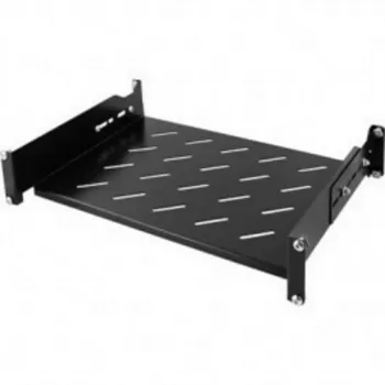 DSIT 19 inch univerzalna podesiva polica za rack 350-590 mm dubine, nosivost 30 kg, ventilirana, crna