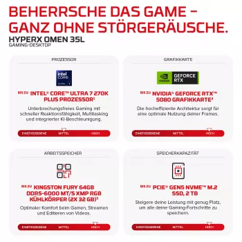 HP HyperX OMEN stolno računalo za igranje GT18-0170ng - Intel Core Ultra 7 270K Plus, 32GB DDR5, 1TB SSD, NVIDIA GeForce RTX 5060 Ti 16GB, FreeDOS