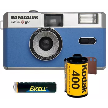Novocolor Swiss+Go 35mm Film Camera, Blue (SWI401610)