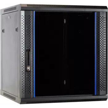 DSIT DS6612 12U zidni serverski ormar sa staklenim vratima, 600x600x635 mm, crni