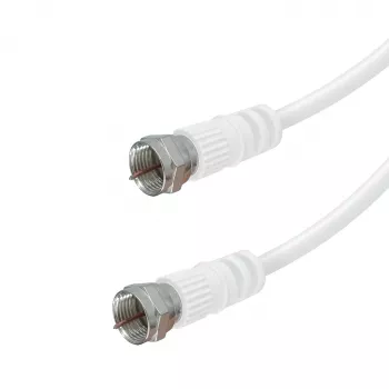 Vivanco VVSAT15MMW 1.5m White Satellite Coaxial Cable F-Plug to F-Plug 75 Ohm Double Shielded