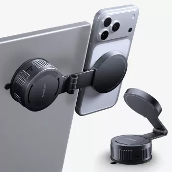 Spigen MFT35-1 OneTap Pro MagSafe magnetski držač za auto za armaturu, vjetrobransko staklo i zaslon, crni