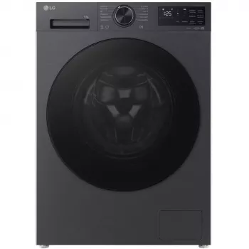 LG F4WX701YB 10.5kg Front Load Washing Machine with AI DD, Steam, Wi-Fi - Black Steel
