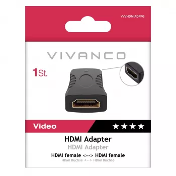 Vivanco VVVHDMIADFFG HDMI adapter spojnica utičnica na utičnicu 4K 60Hz 18Gbps crni