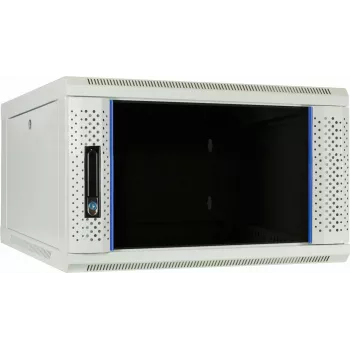 DSIT 6U zidni ormar za poslužitelje sa staklenim vratima, bijeli, 600x600x368 mm