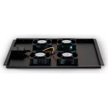 DSIT DS-FT80 4-ventilatorska rashladna jedinica za serverski ormar s termostatom za ormare dubine 800 mm, 1U, 230V, crna