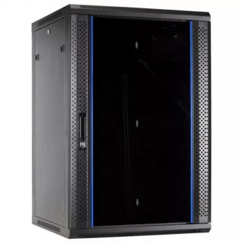 DSIT 27U zidni serverski ormar sa staklenim vratima, 600x600x1300 mm, crni