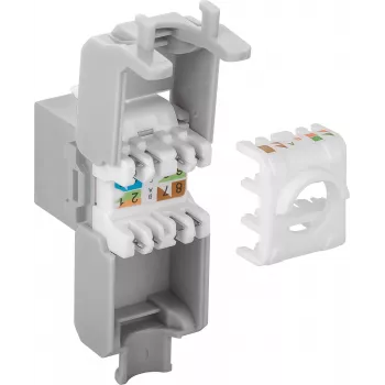 DS-IT CAT6a UTP keystone mrežna utičnica - bez alata - siva (DS-KC-UTP6A-TL-2)