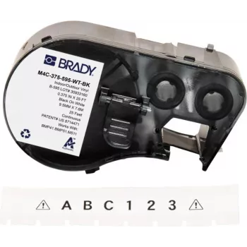 BRADY BMP41/BMP51/BMP53/M511 uložak za etikete, PermaSleeve termoskupljajuća cijev od polioletina, 38,1 mm x 2,44 m, bijela s crnim tiskom, omjer skupljanja 3:1, B-427