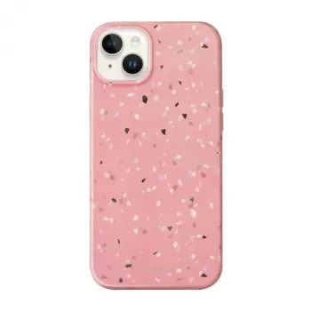 UNIQ Coehl Terrazzo futrola za iPhone 14 Plus / 15 Plus, koraljno ružičasta