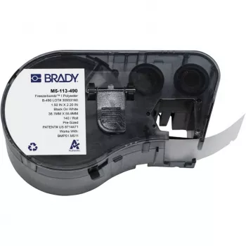 BRADY M5-113-490 FreezerBondz II poliesterske naljepnice za BMP51/BMP53/M511, bijele, 38,1 mm x 25,4 mm, 250 naljepnica