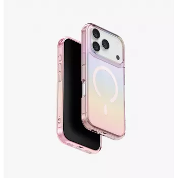 UNIQ Iridescia MagClick maska s bežičnim punjenjem za iPhone 17 Pro – Pink Prism