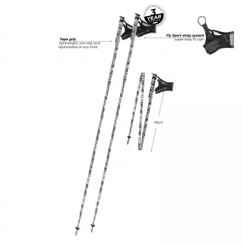 Komperdell FXP Carbon The Erlkonig štapovi za trčanje 130 cm, crno-bijeli