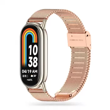 Tech-Protect MilaneseBand narukvica od nehrđajućeg čelika za Xiaomi Smart Band 8, roza zlato