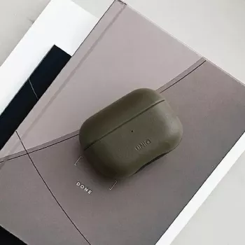 UNIQ Terra futrola od prave kože za Apple AirPods Pro – maslinasto zelena