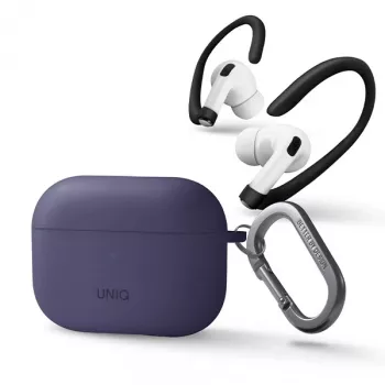UNIQ Nexo silikonska maska s kukicama za uši za Apple AirPods Pro 2. generacija (2022/2023) - Fig Purple